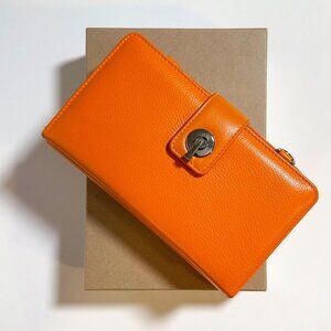 Smart Wallet/Clutch With Removable Strap in Orange